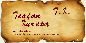 Teofan Kurepa vizit kartica